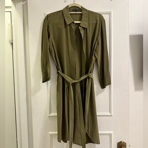 Eileen Fisher Long Sleeve Olive Dress